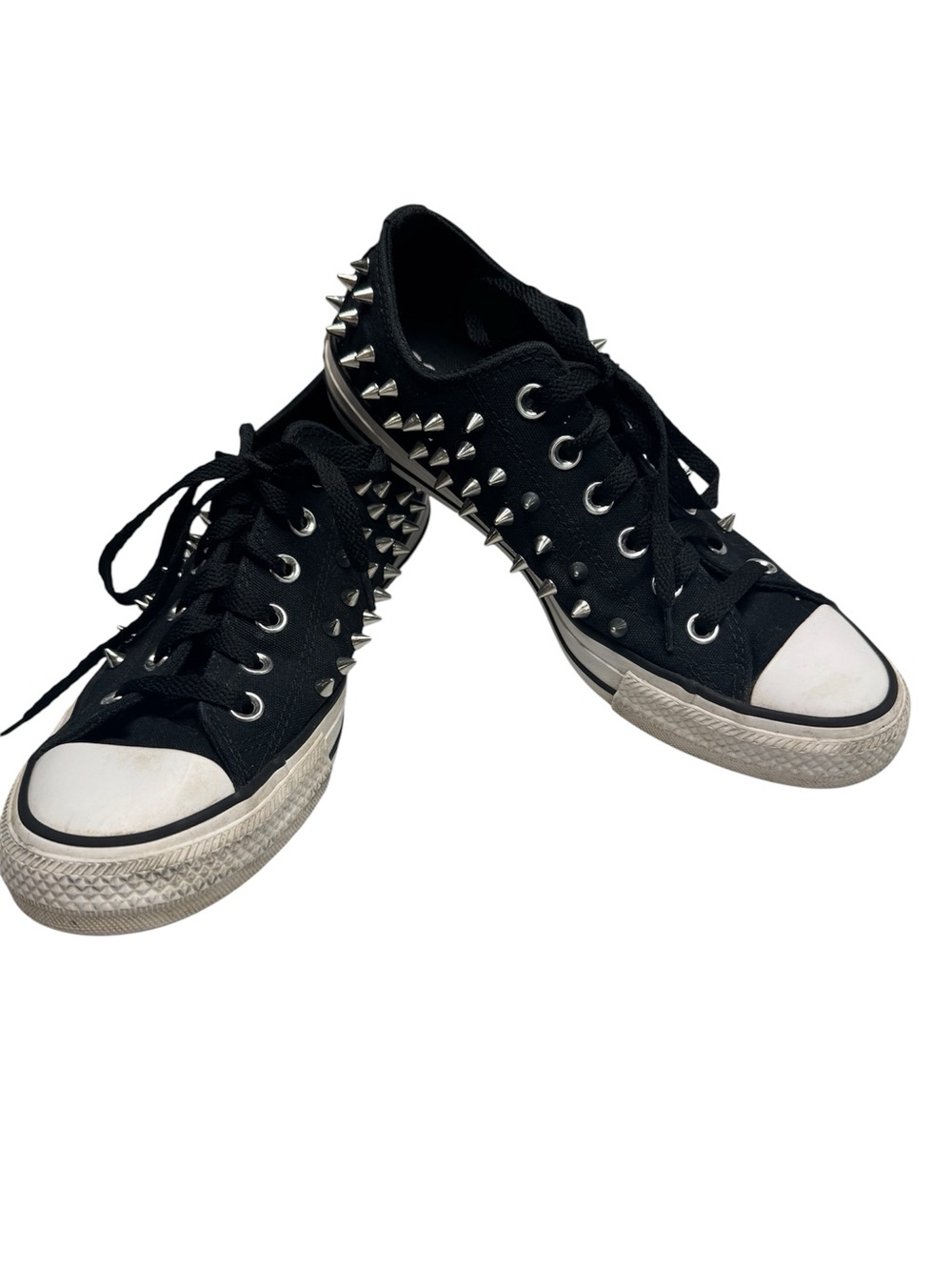 Converse Low Top Black Studded Punk Size 9
